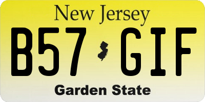 NJ license plate B57GIF