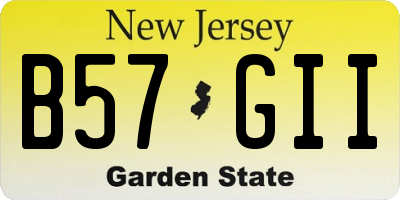 NJ license plate B57GII