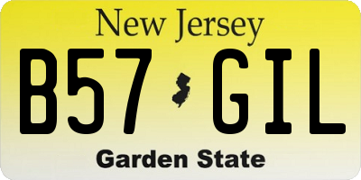 NJ license plate B57GIL