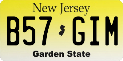 NJ license plate B57GIM