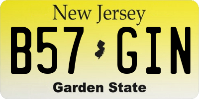 NJ license plate B57GIN
