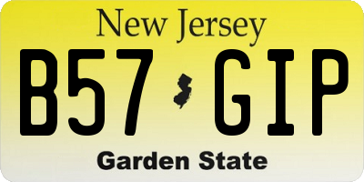 NJ license plate B57GIP