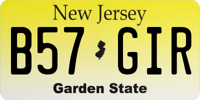 NJ license plate B57GIR