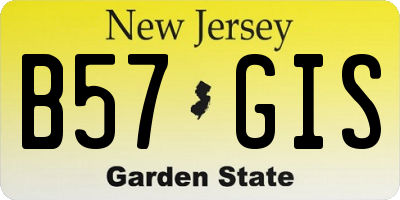 NJ license plate B57GIS