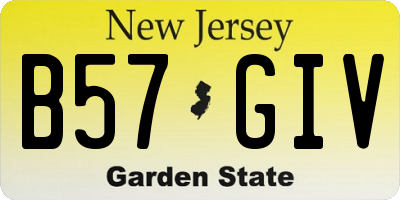 NJ license plate B57GIV