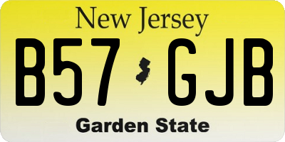 NJ license plate B57GJB