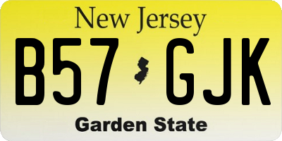 NJ license plate B57GJK