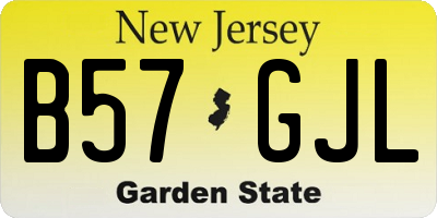 NJ license plate B57GJL