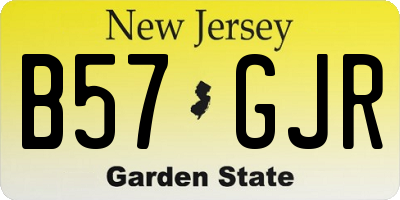 NJ license plate B57GJR