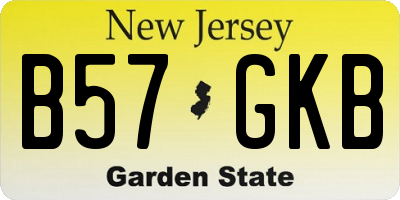 NJ license plate B57GKB