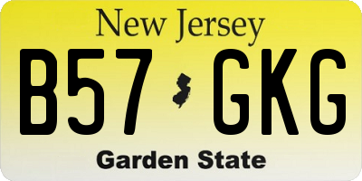 NJ license plate B57GKG