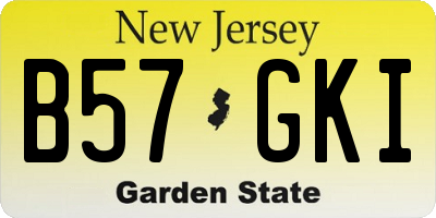 NJ license plate B57GKI