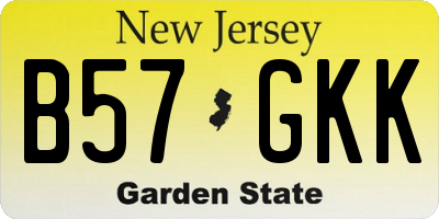 NJ license plate B57GKK