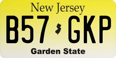 NJ license plate B57GKP