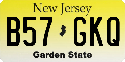 NJ license plate B57GKQ