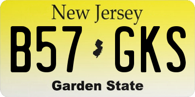 NJ license plate B57GKS