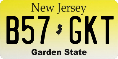 NJ license plate B57GKT