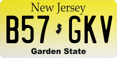 NJ license plate B57GKV