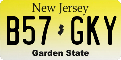NJ license plate B57GKY