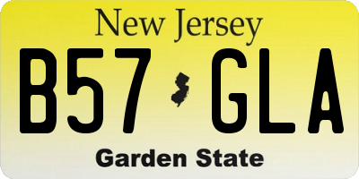NJ license plate B57GLA