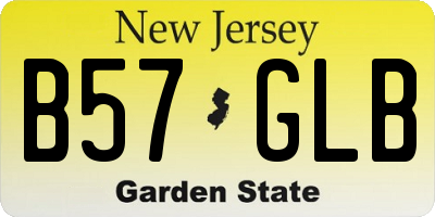 NJ license plate B57GLB