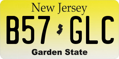 NJ license plate B57GLC