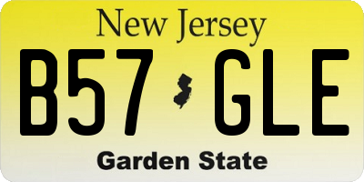 NJ license plate B57GLE