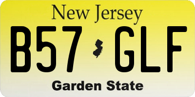 NJ license plate B57GLF