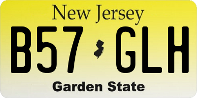 NJ license plate B57GLH