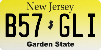 NJ license plate B57GLI
