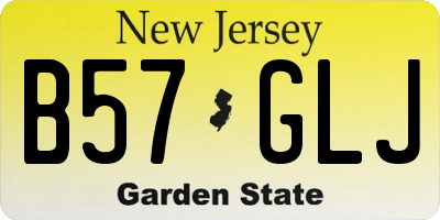 NJ license plate B57GLJ