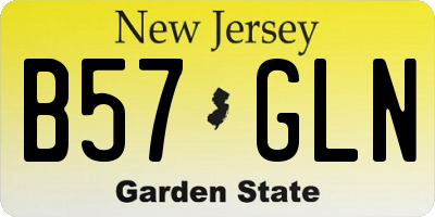 NJ license plate B57GLN
