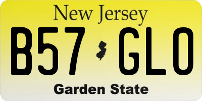 NJ license plate B57GLO