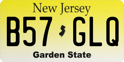 NJ license plate B57GLQ