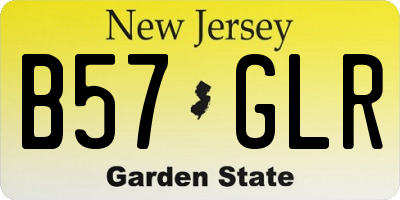 NJ license plate B57GLR