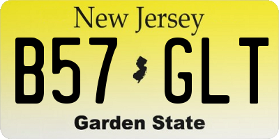 NJ license plate B57GLT
