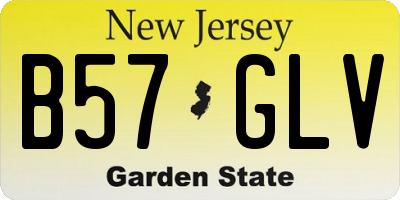 NJ license plate B57GLV