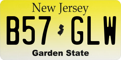 NJ license plate B57GLW