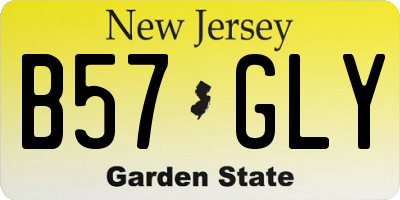 NJ license plate B57GLY