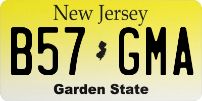 NJ license plate B57GMA