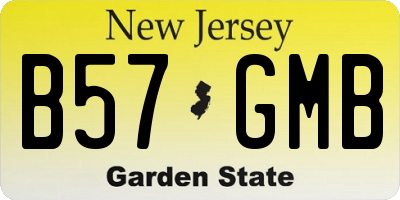 NJ license plate B57GMB