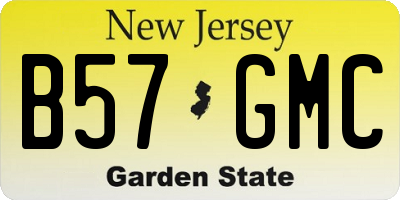 NJ license plate B57GMC