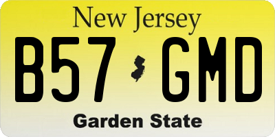 NJ license plate B57GMD