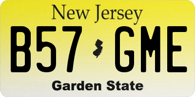 NJ license plate B57GME