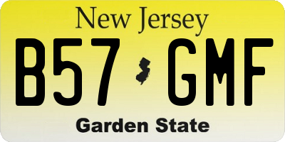 NJ license plate B57GMF