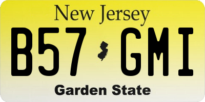 NJ license plate B57GMI