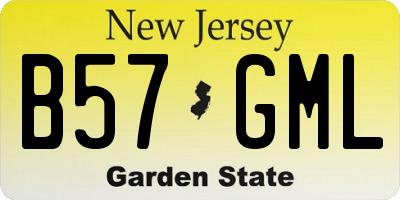 NJ license plate B57GML