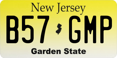 NJ license plate B57GMP