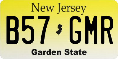 NJ license plate B57GMR