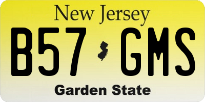 NJ license plate B57GMS